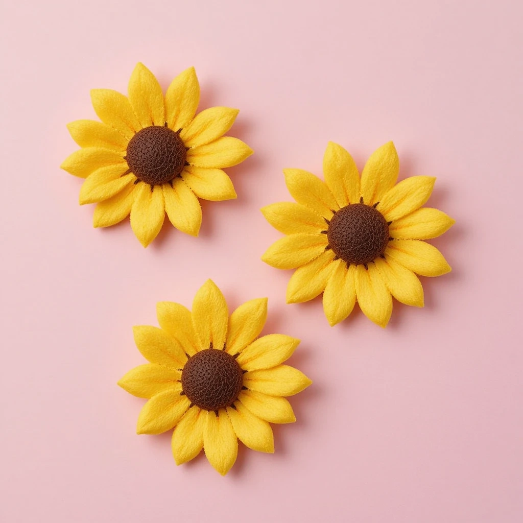 Felt Sunflower Hair Clips