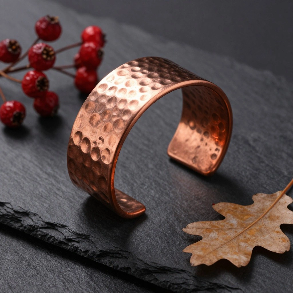 Hammered Copper Cuff Bracelet