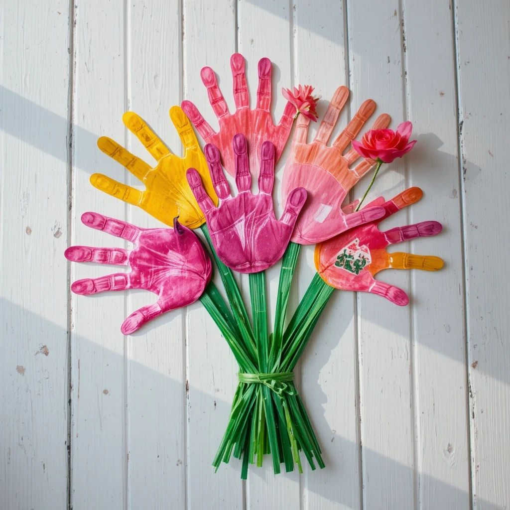 Handprint Flower Bouquet Card
