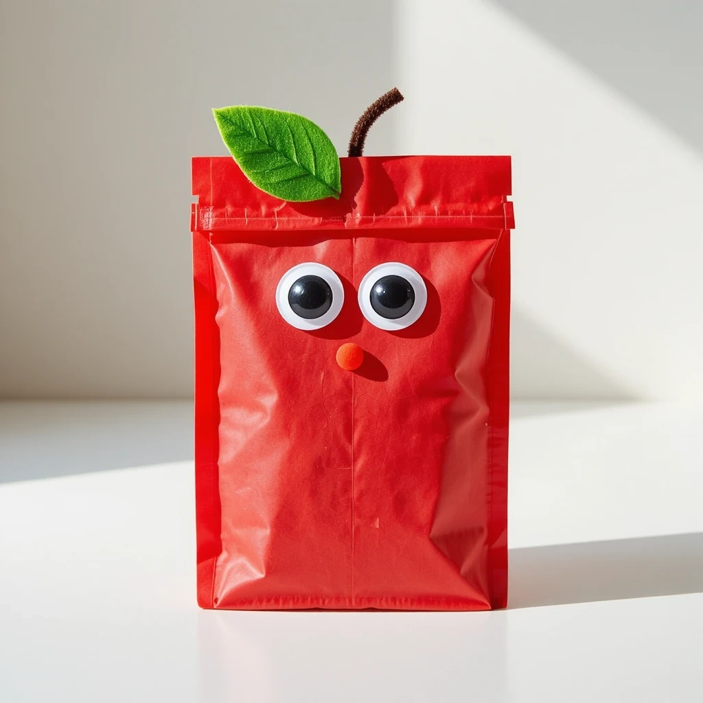 Paper Bag Apple Puppet