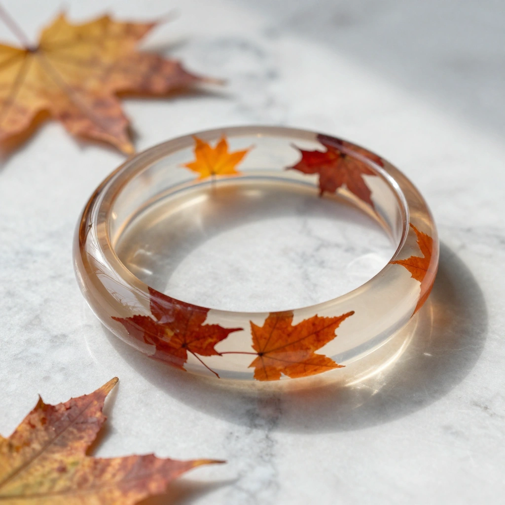 Resin Maple Leaf Bracelet