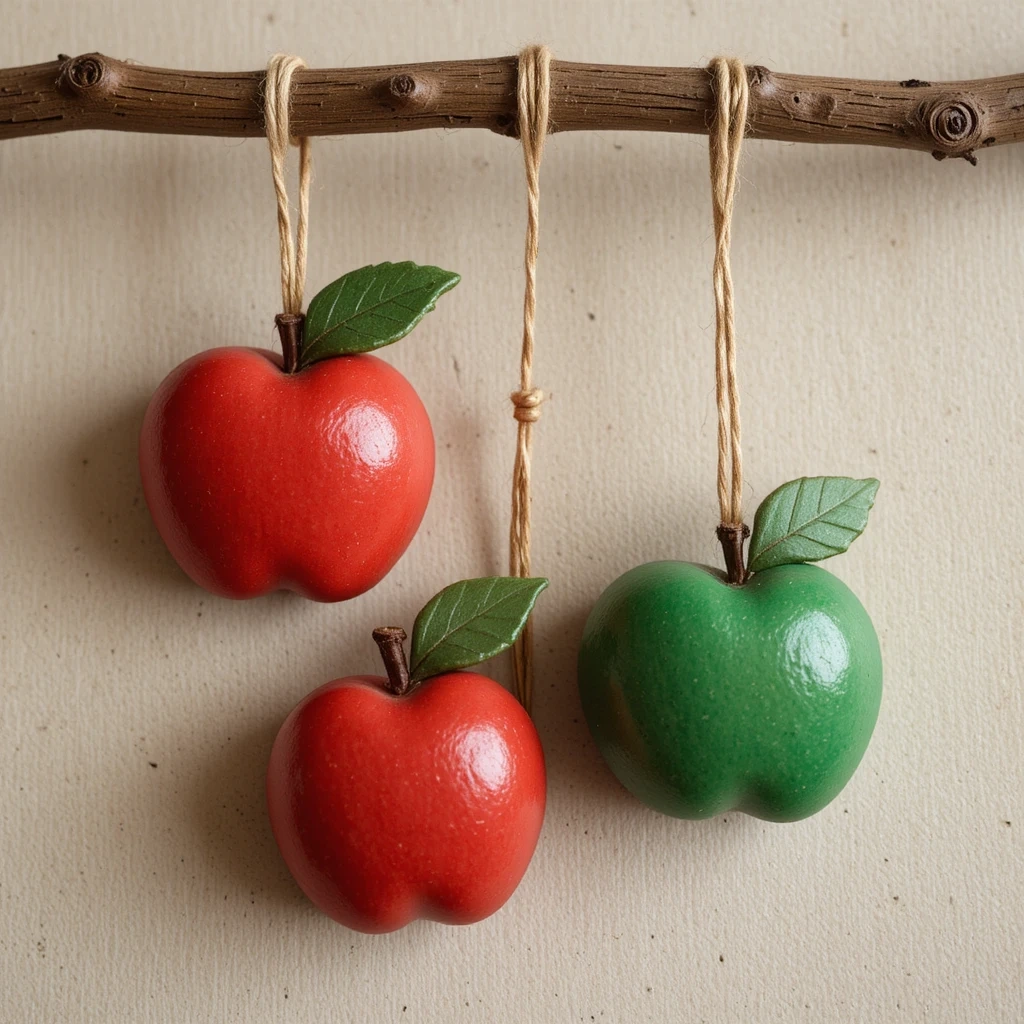 Salt Dough Apple Ornaments
