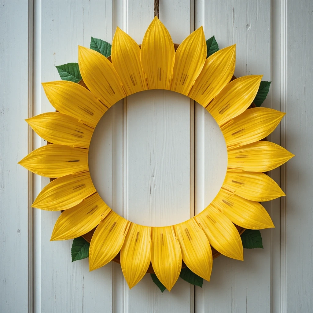 Sunflower Paper Plate Wreath