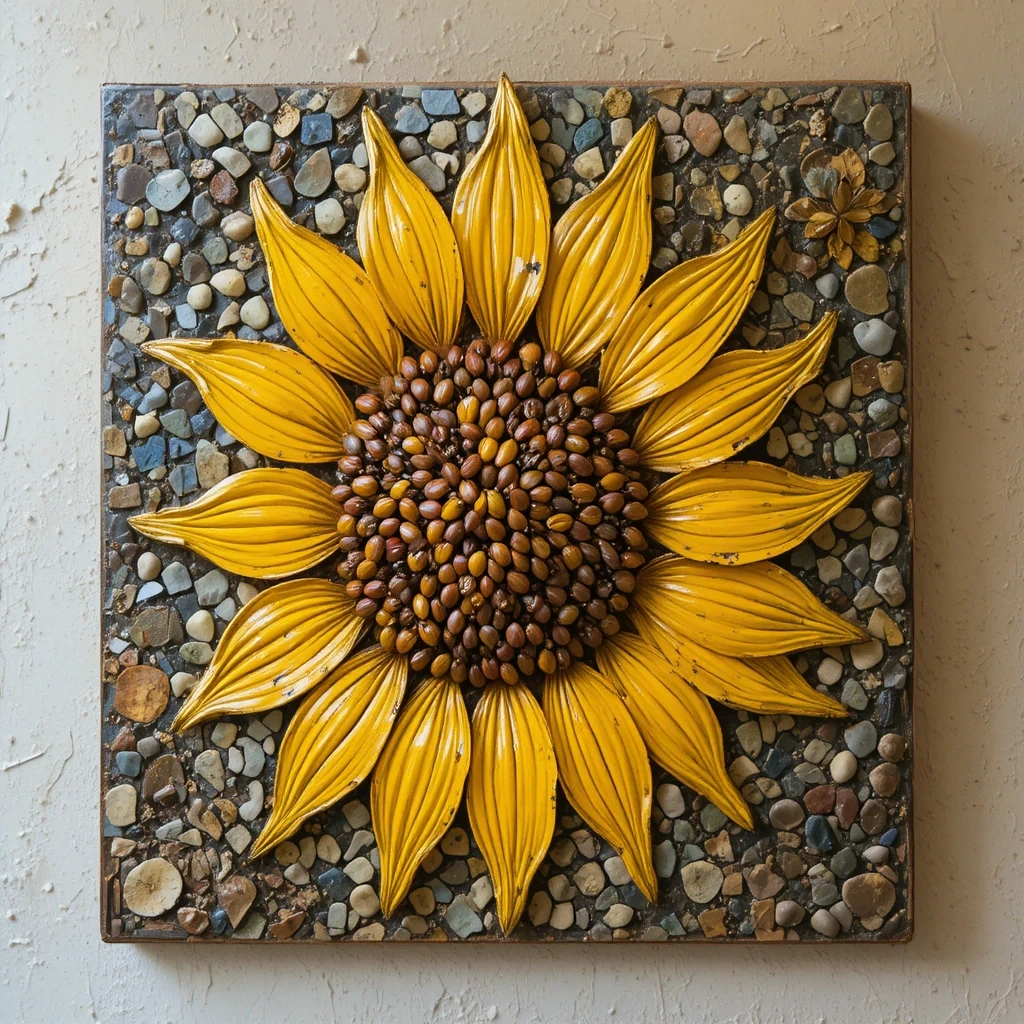 Sunflower Seed Mosaic Art