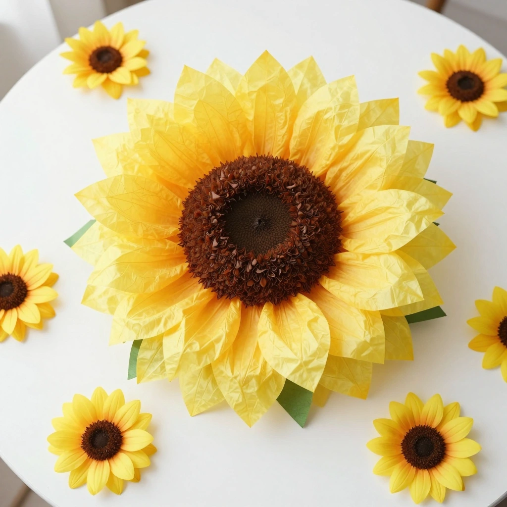 Sunflower Tissue Paper Centerpiece