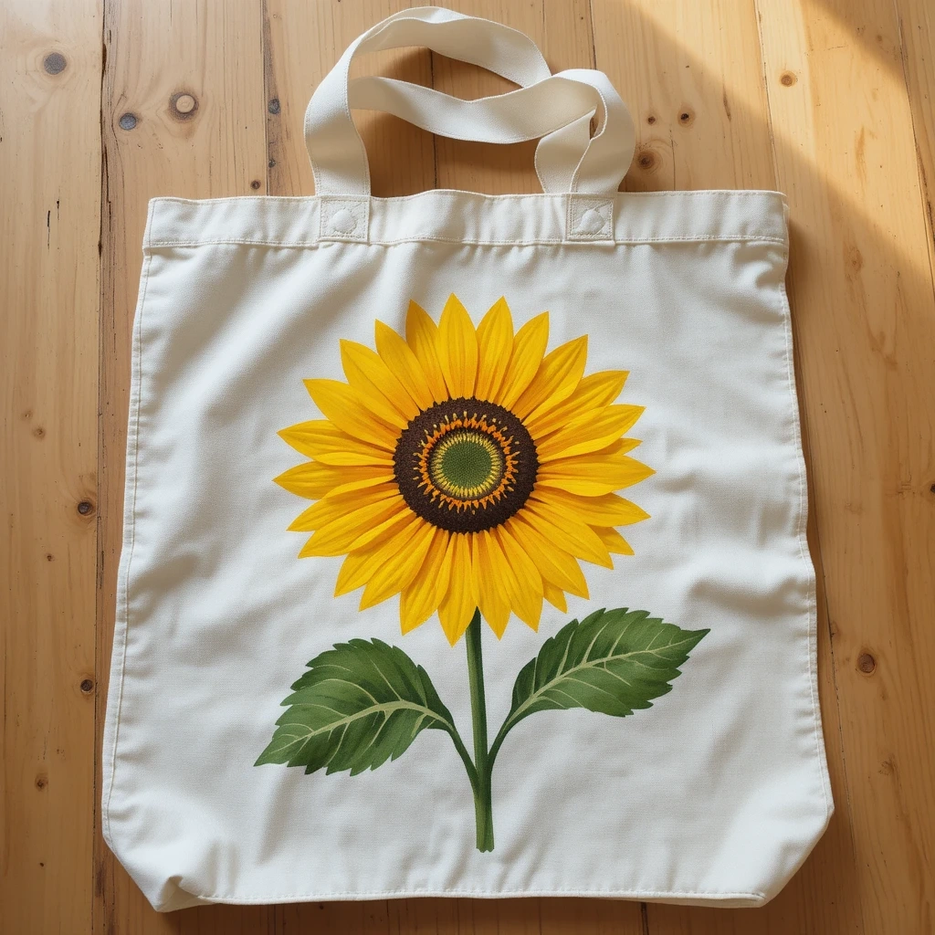 Sunflower Tote Bag with Fabric Paint