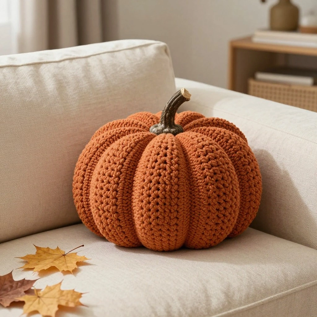 Textured Pumpkin Pillow Cover
